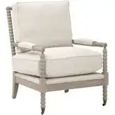 Rouleau Accent Club Chair in LiveSmart Gellar Linen & Natural Gray Oak